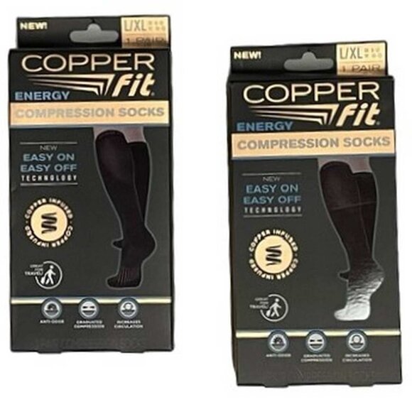 Copper Fit Energy Compression Socks Size L/XL Set of Two UNISEX - Picture 1 of 6